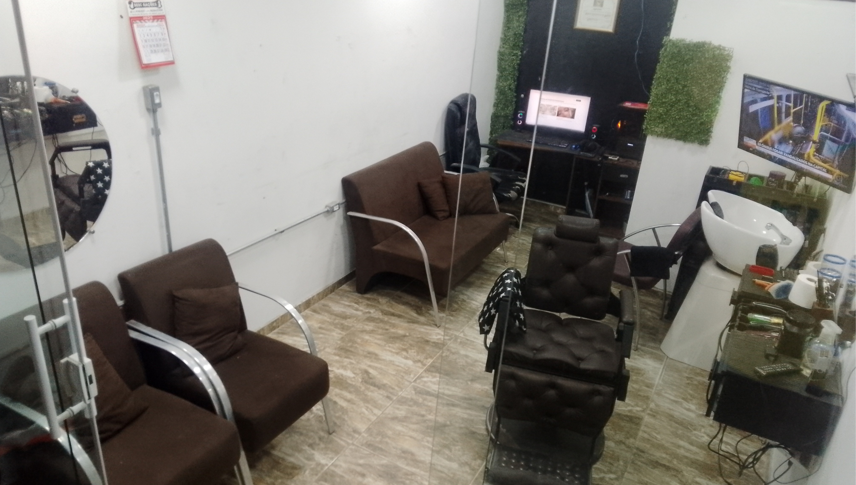 Interior da barbearia